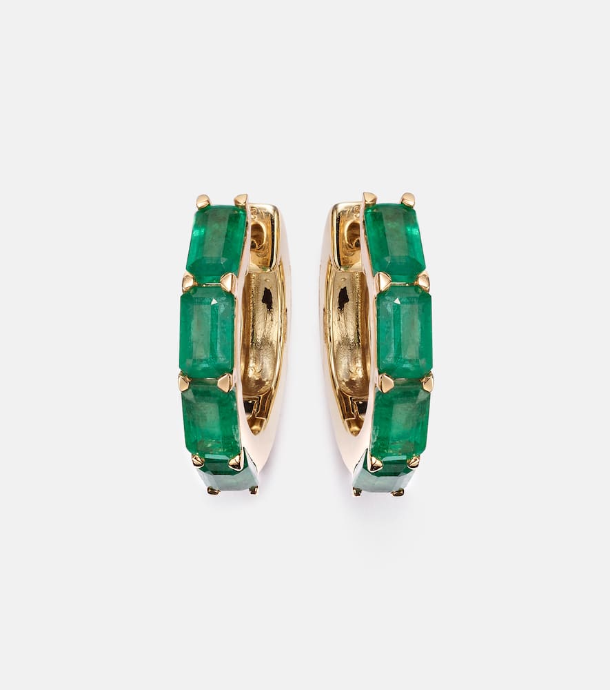 18kt gold earrings with emeralds