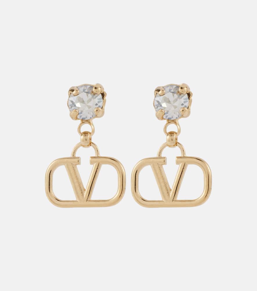 VLogo Signature crystal-embellished earrings