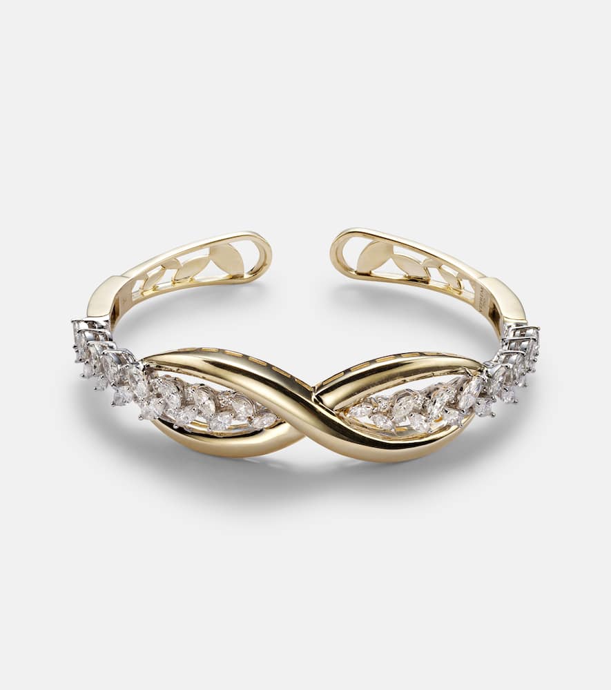 Golden Strada 18kt gold bangle with diamonds