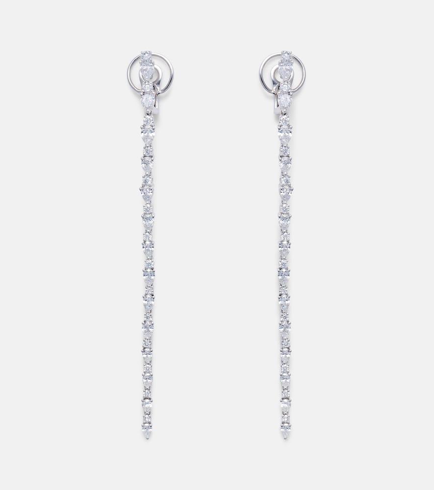 Y-Not 18kt white gold earrings with diamonds