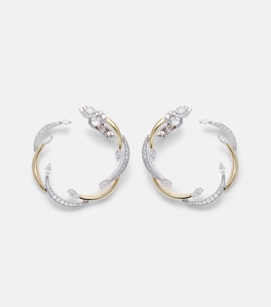 Golden Strada 18kt yellow and white gold earrings with diamonds