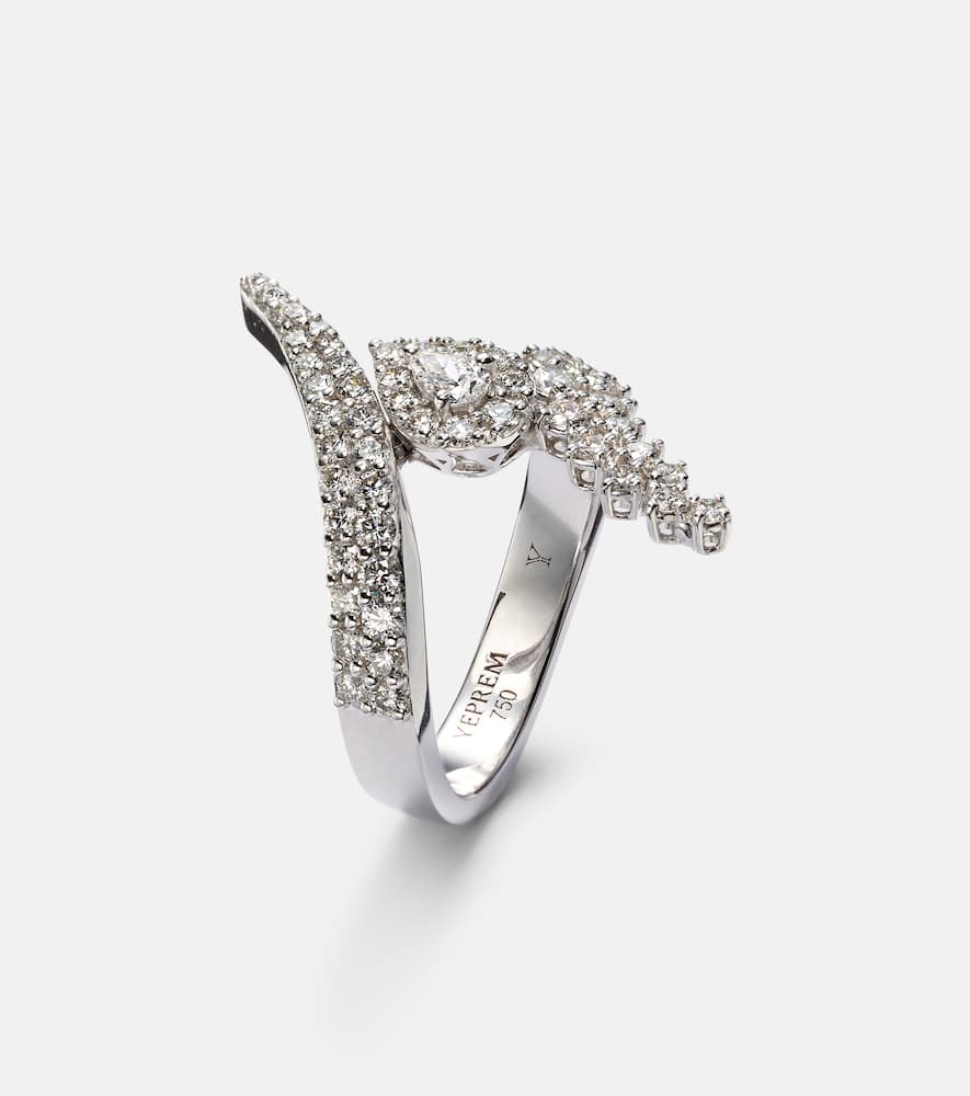 Y-Not 18kt white gold ring with diamonds