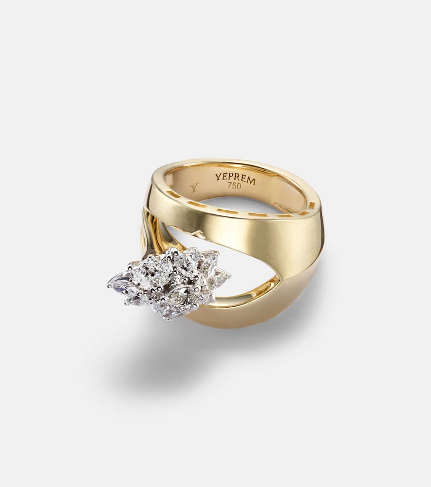 Golden Strada 18kt gold ring with diamonds