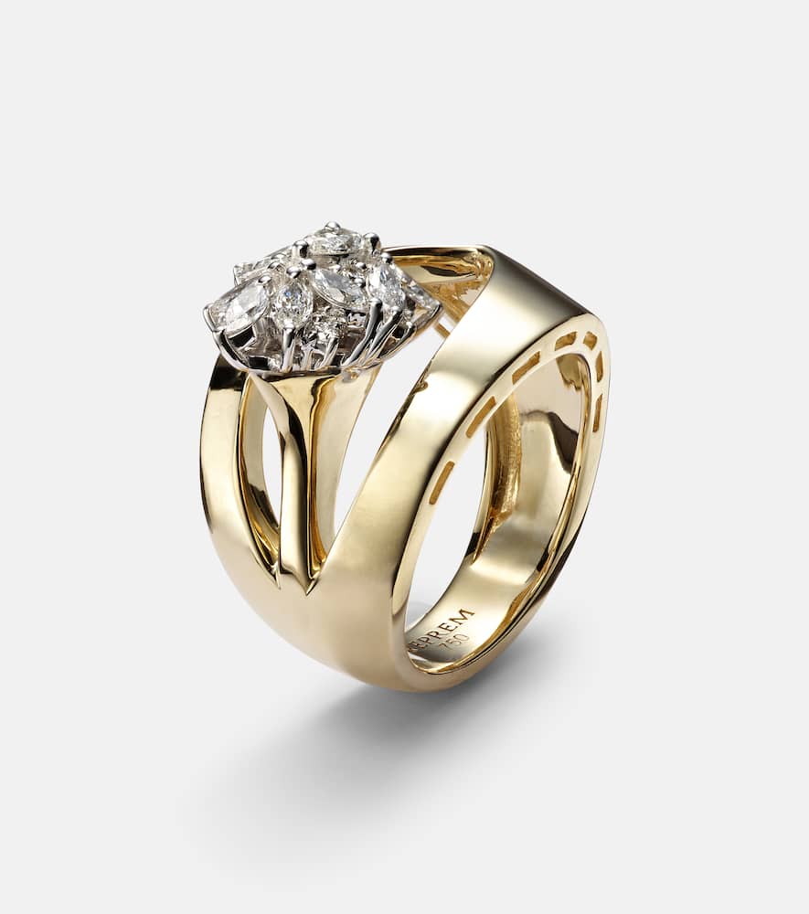 Golden Strada 18kt gold ring with diamonds