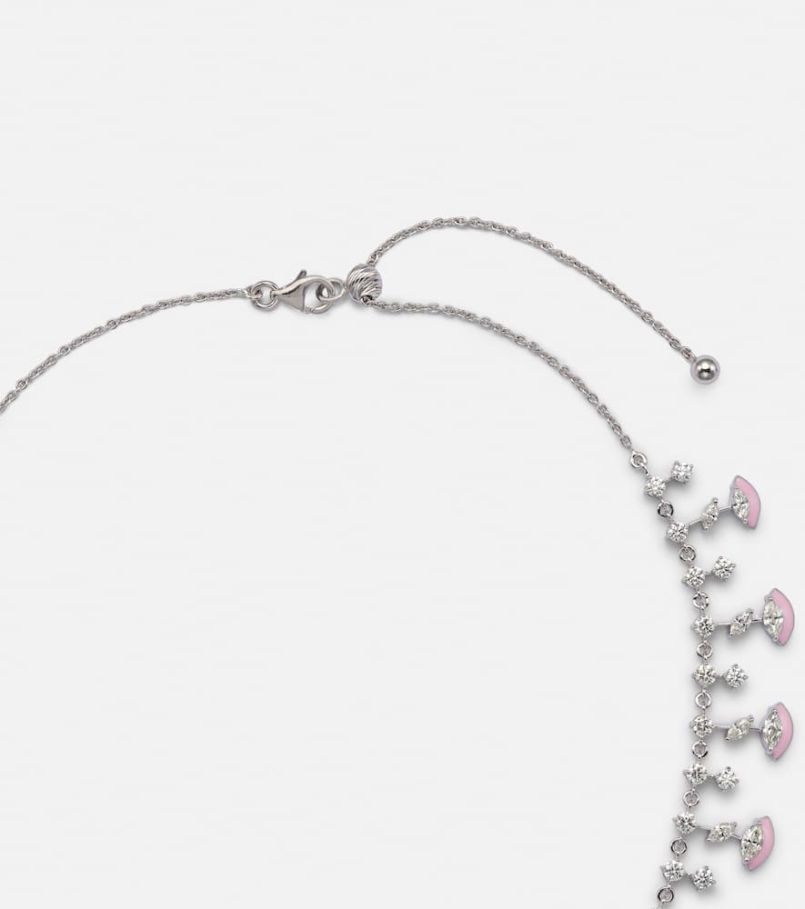 The Eye 18kt white gold choker with enamel and diamonds