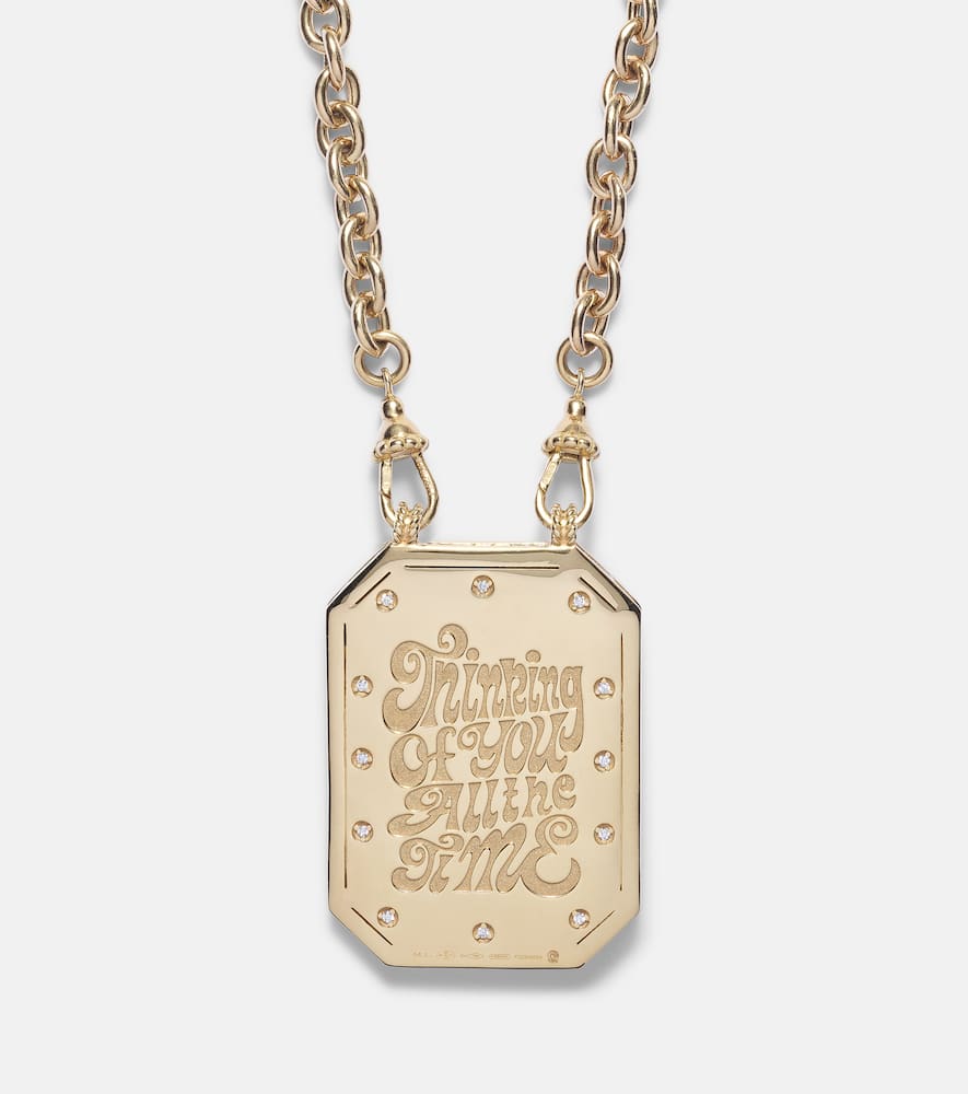 Thinking of You 18kt gold pendant necklace with diamonds