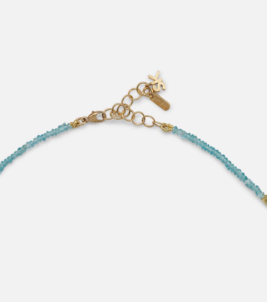 Infinite 18kt gold necklace with apatites