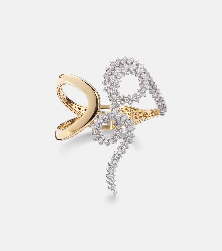 Golden Strada 18kt yellow and white gold bangle with diamonds