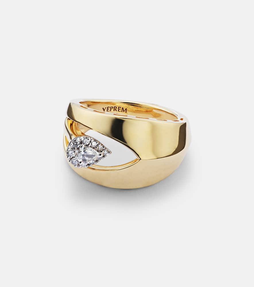 18kt gold ring with diamonds