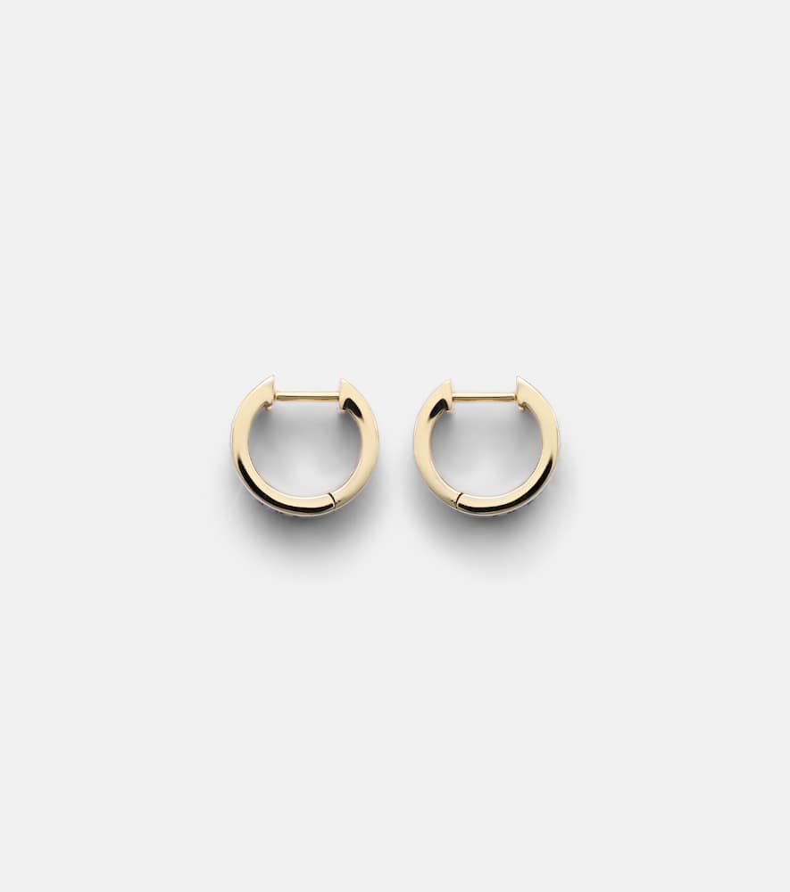 14kt gold hoop earrings with gemstones