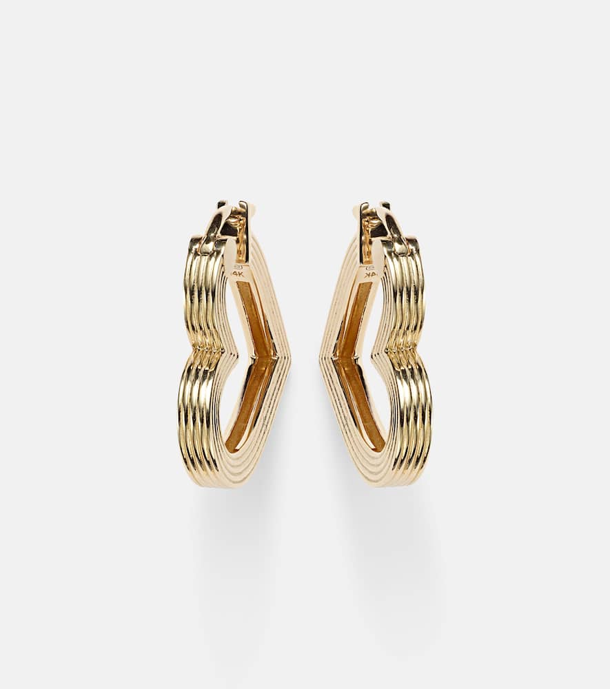 Flutted Heart 14kt white gold earrings