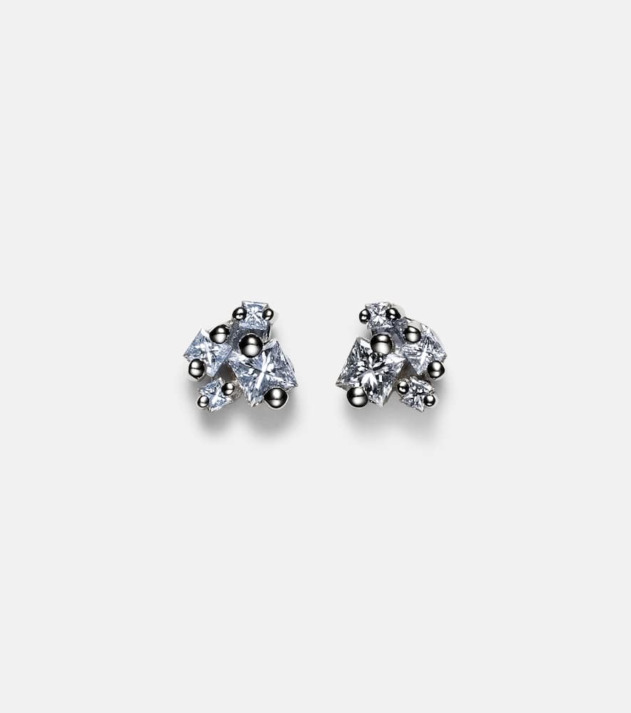 Princess 18kt white gold earrings with diamonds