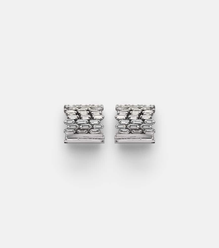 Rondelle 18kt white gold earrings with diamonds