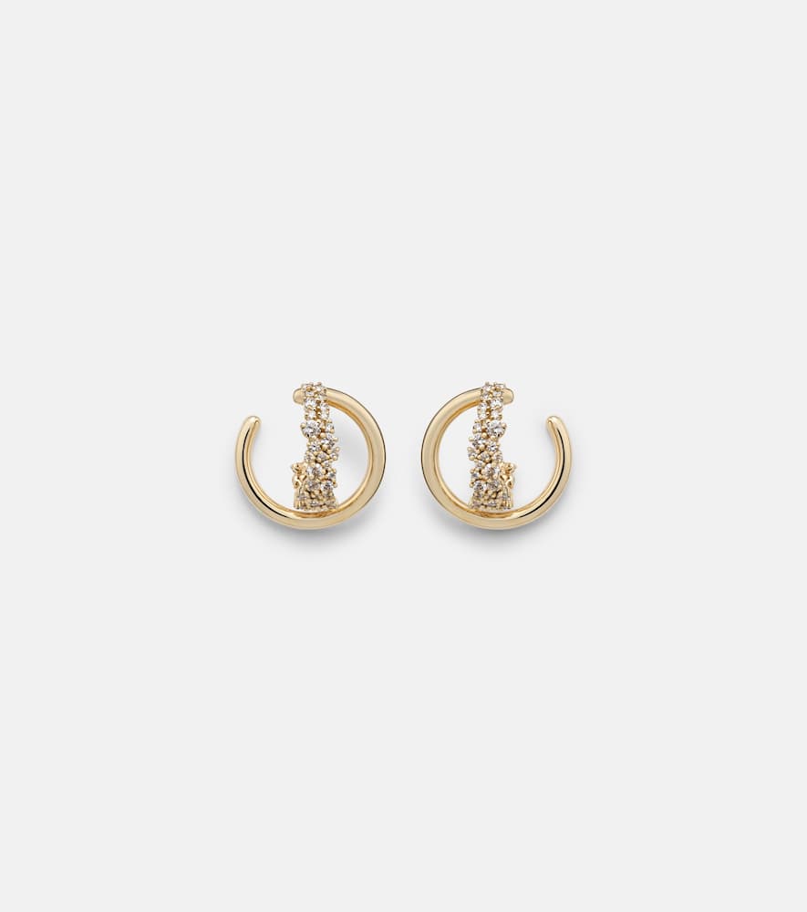 Scatter Double 18kt gold earrings with diamonds