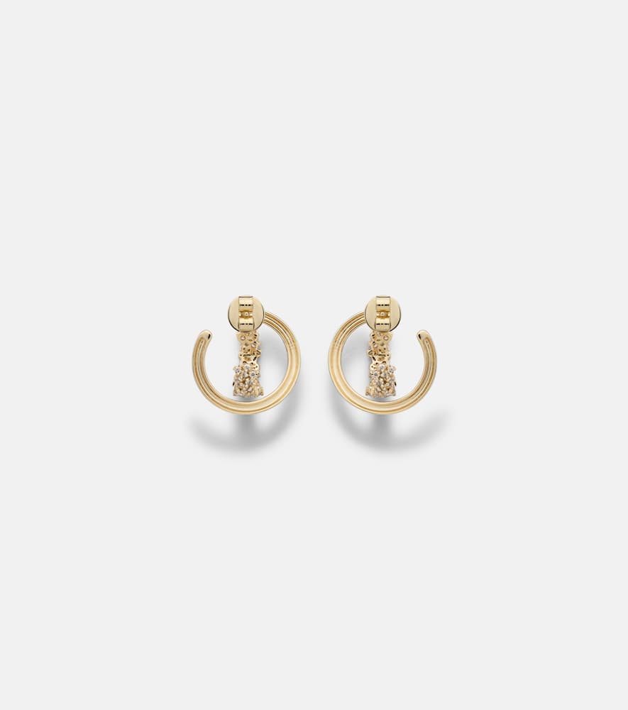 Scatter Double 18kt gold earrings with diamonds