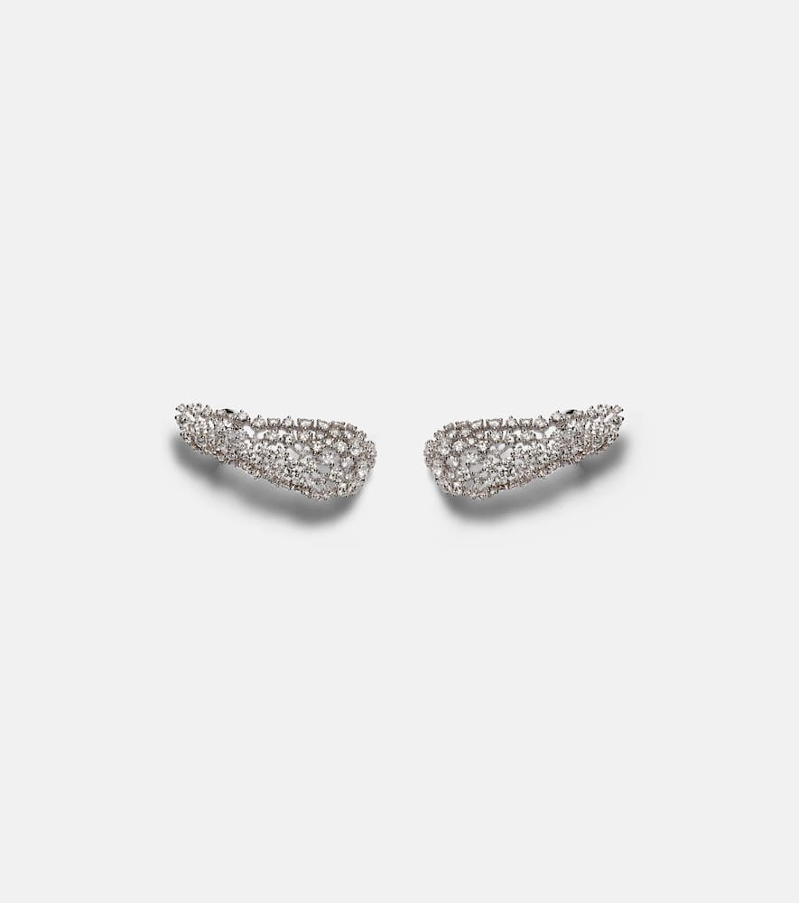 Scatter 18kt white gold earrings with diamonds