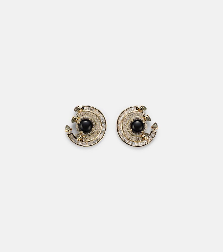Chakra 18kt gold earrings with onyx and diamonds