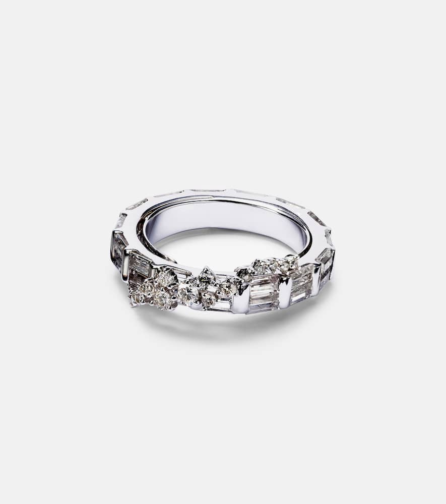 Scatter 18kt white gold ring with sapphires and diamonds