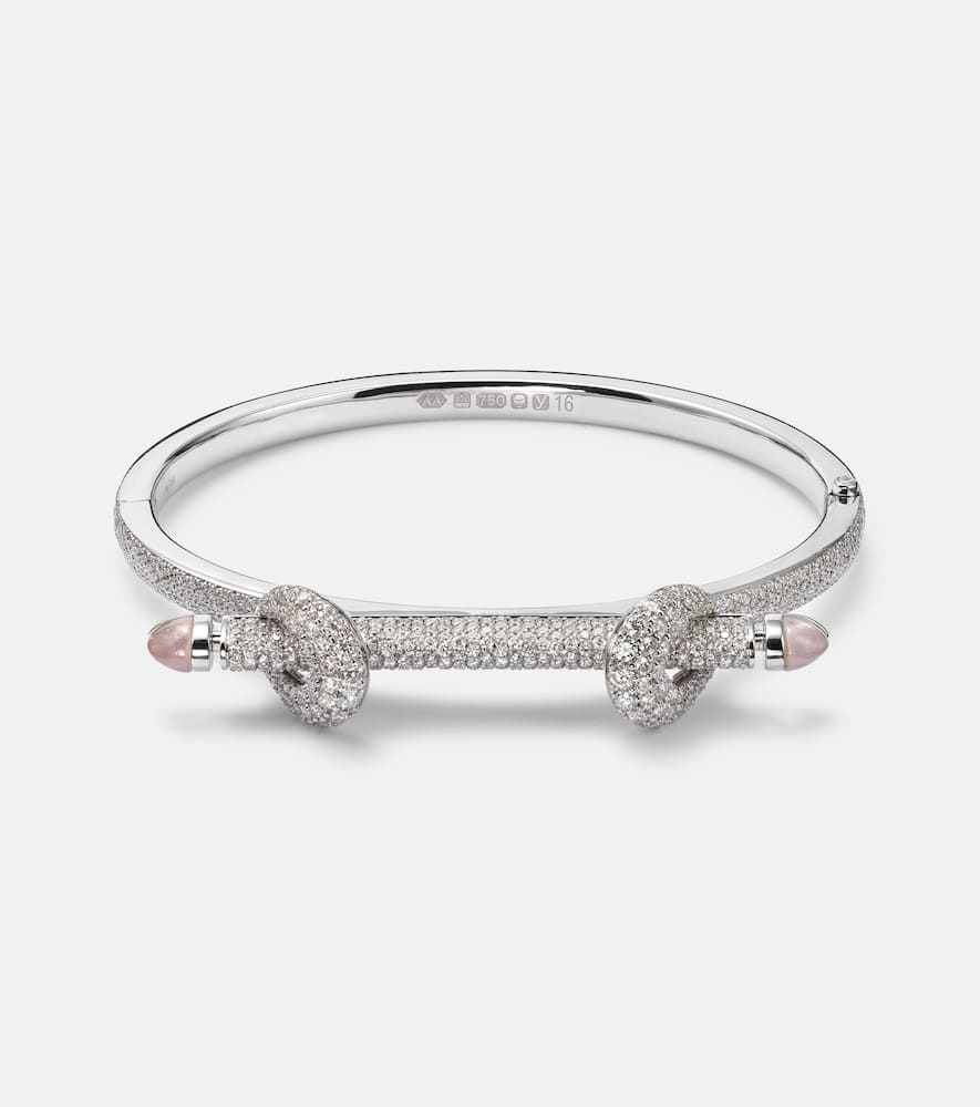 Chakra Icon 18kt white gold bracelet with diamonds and quartz