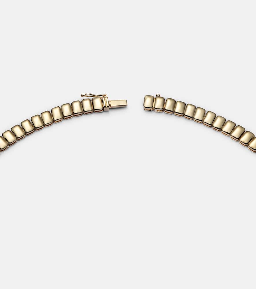 Large 18kt gold choker with diamonds