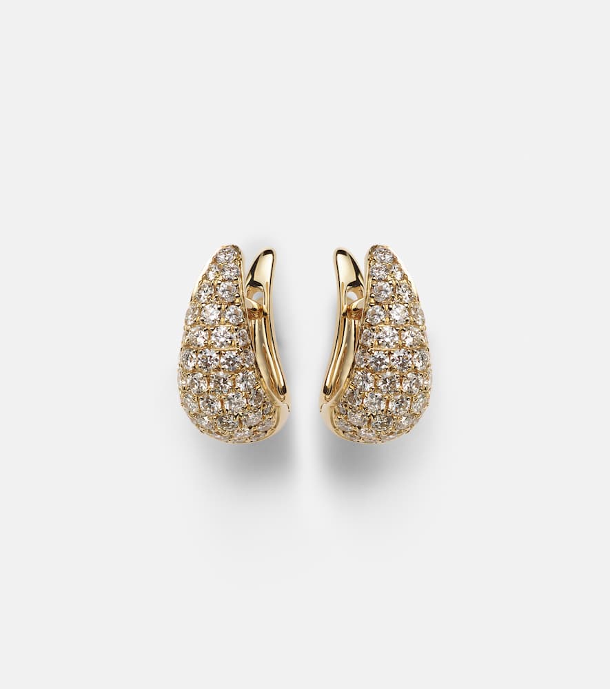 Claw 18kt gold earrings with diamonds