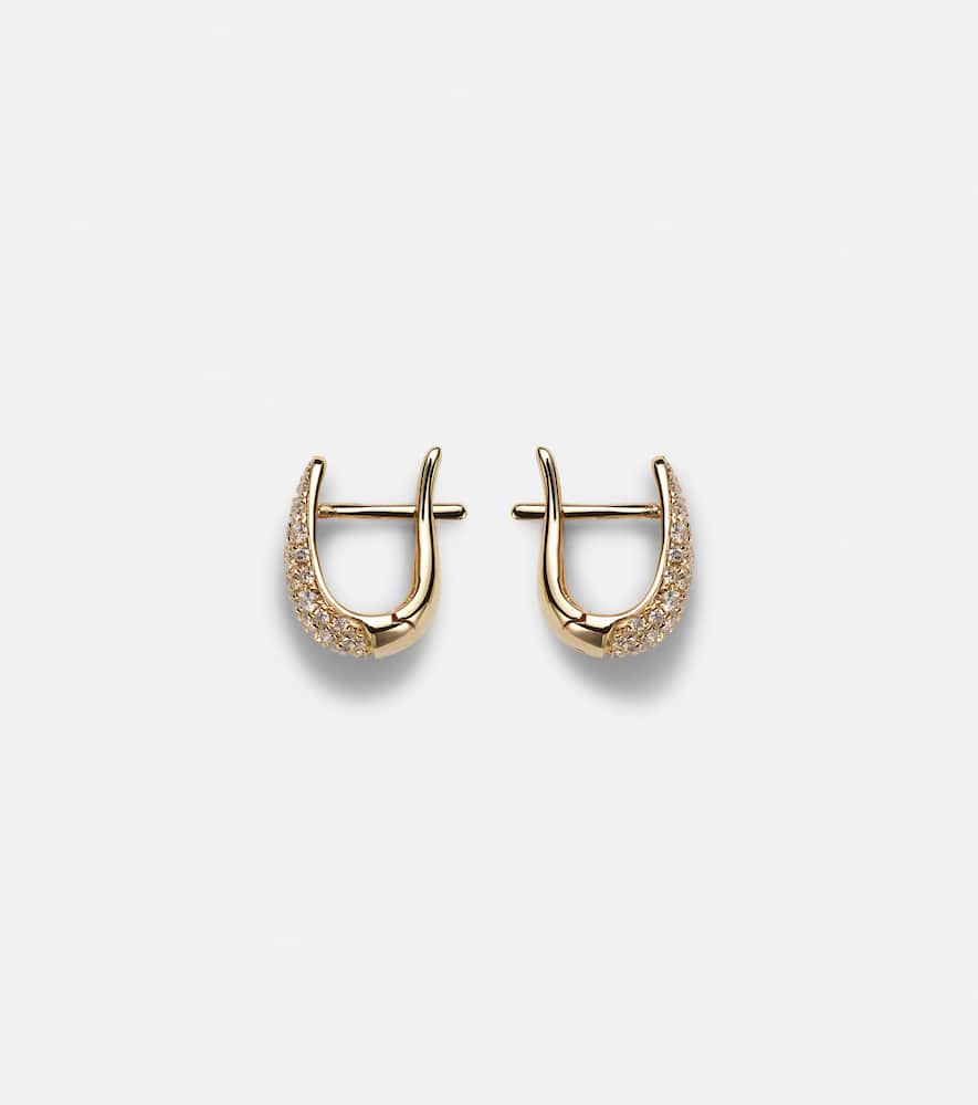 Claw 18kt gold earrings with diamonds