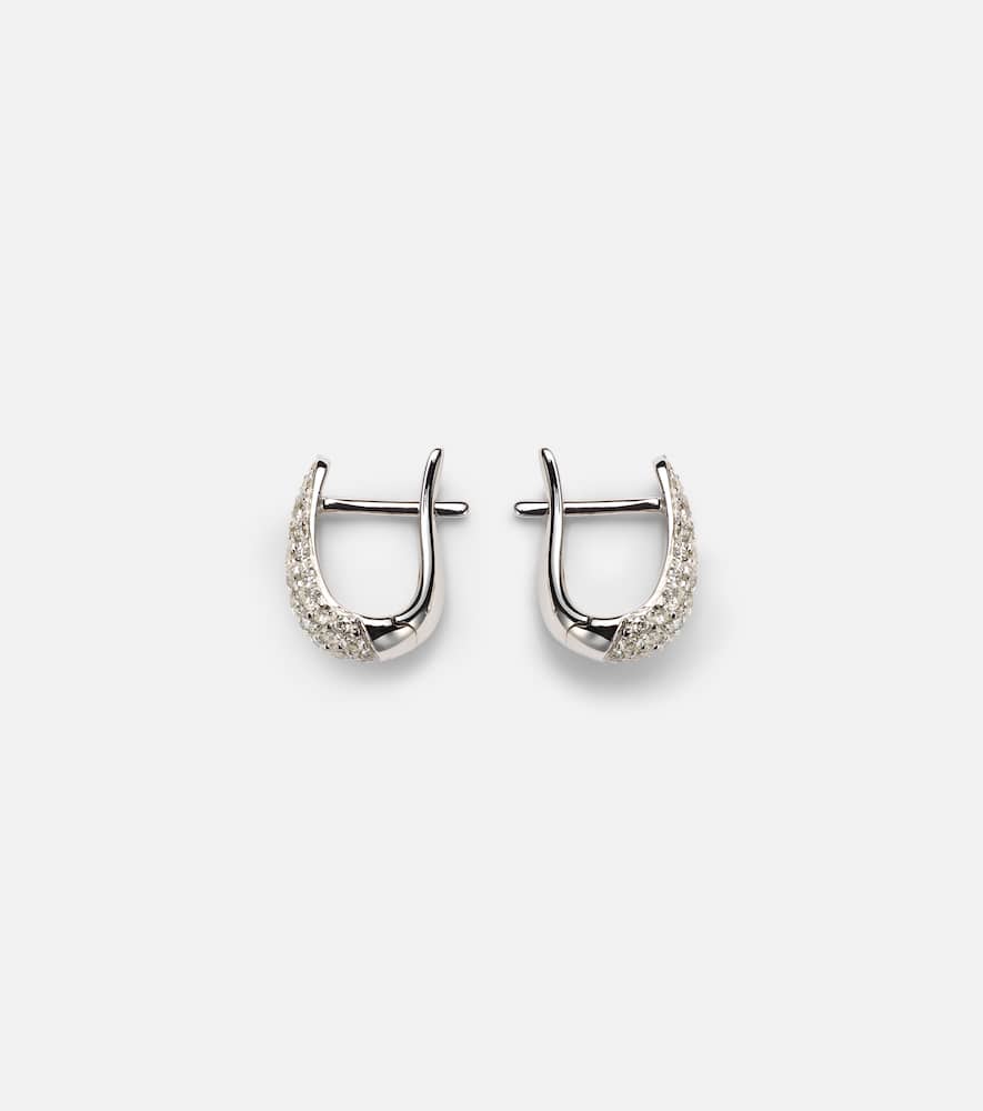 Claw 18kt white gold earrings with diamonds