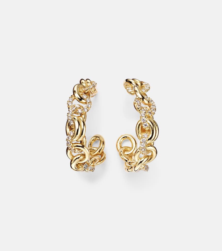 Fused Serpens 18kt gold earrings with diamonds