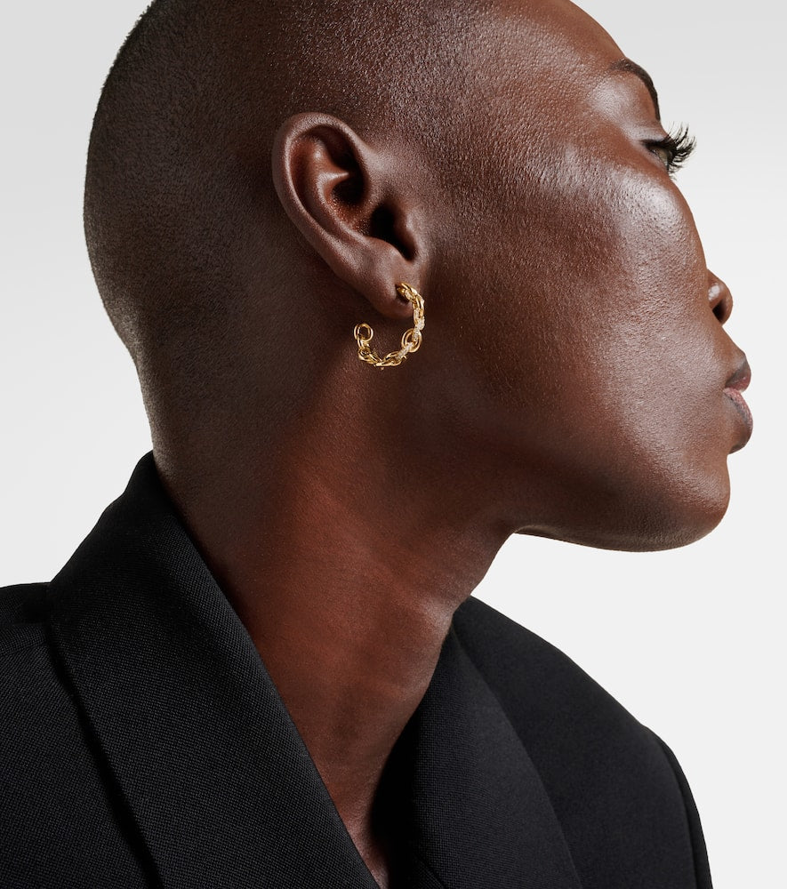 Fused Serpens 18kt gold earrings with diamonds