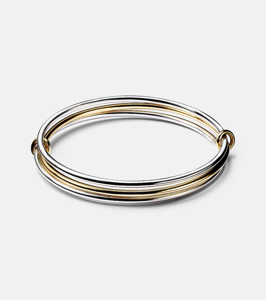 Lumin sterling silver and 18kt gold linked bangles
