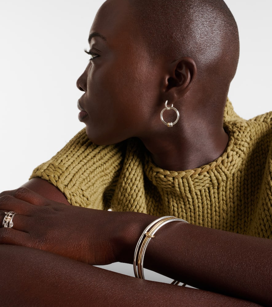 Lumin sterling silver and 18kt gold linked bangles
