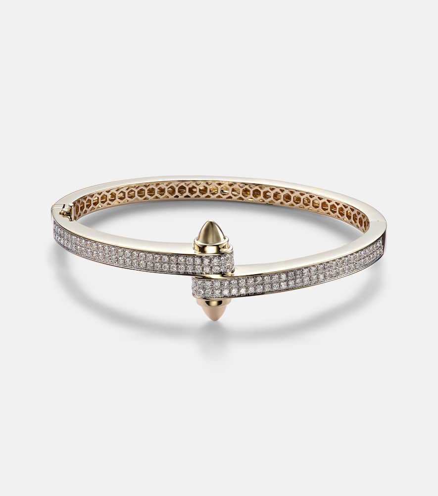 Storm 14kt gold bangle with diamonds
