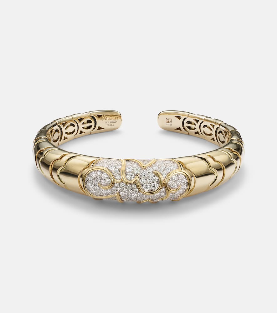 Onda 18kt gold bangle with diamonds