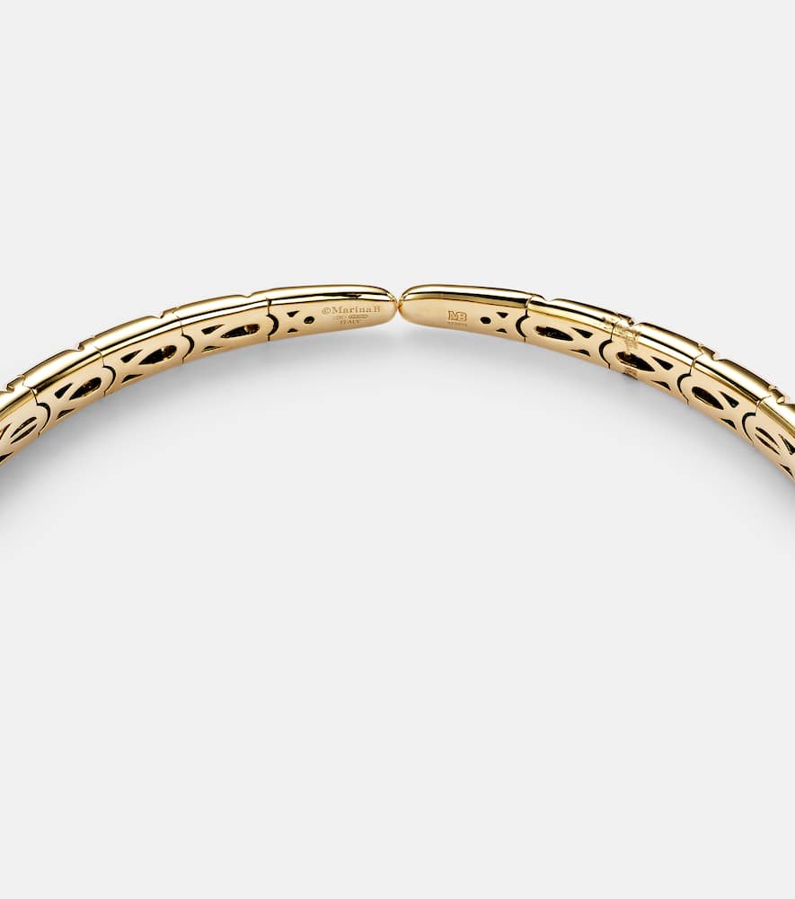 Onda 18kt gold choker with diamonds