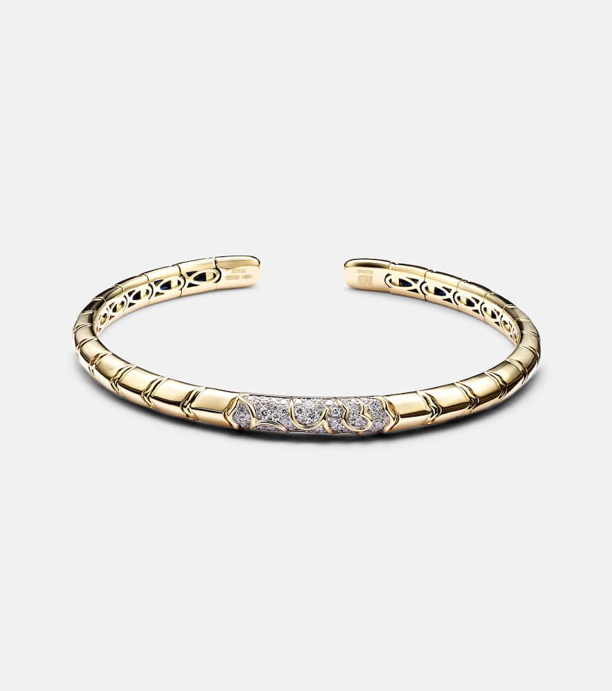 Ondine 18kt gold bangle with diamonds