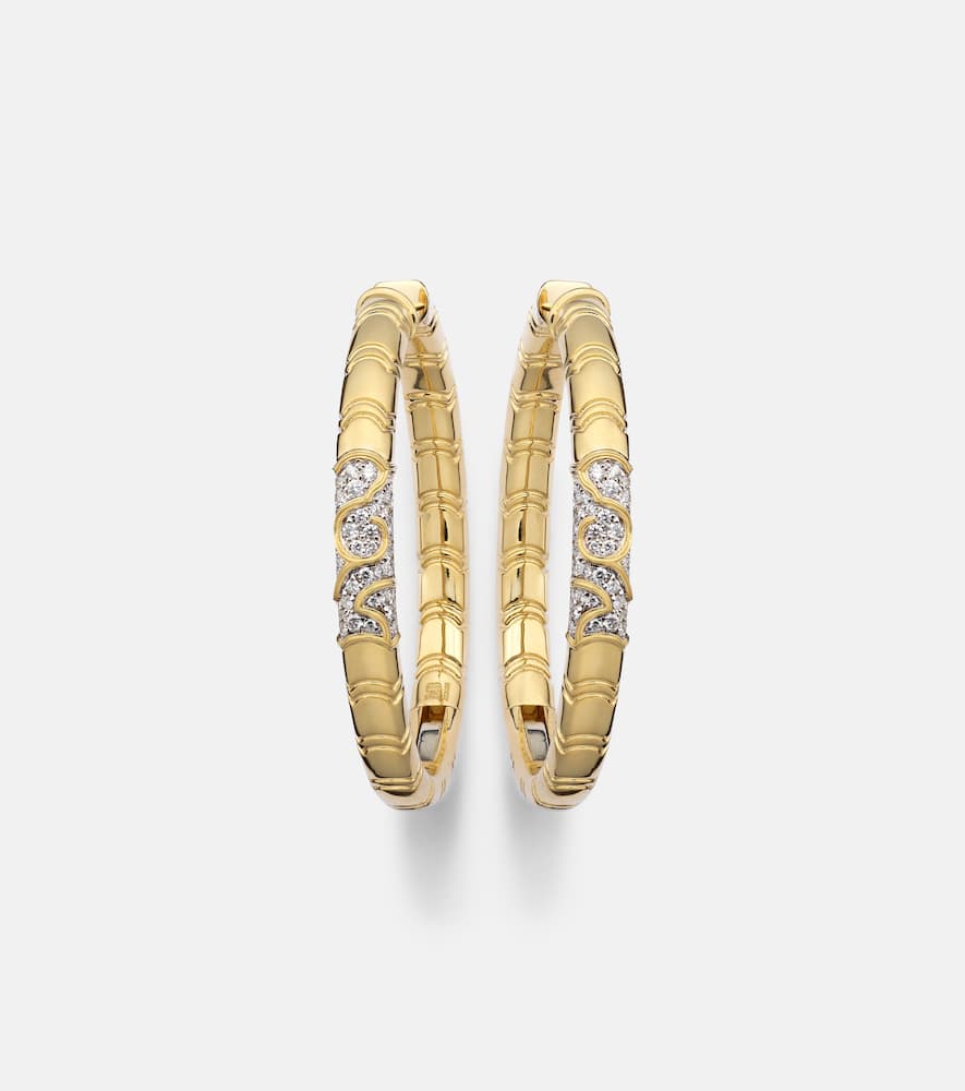 Ondine 18kt yellow gold hoop earrings with diamonds
