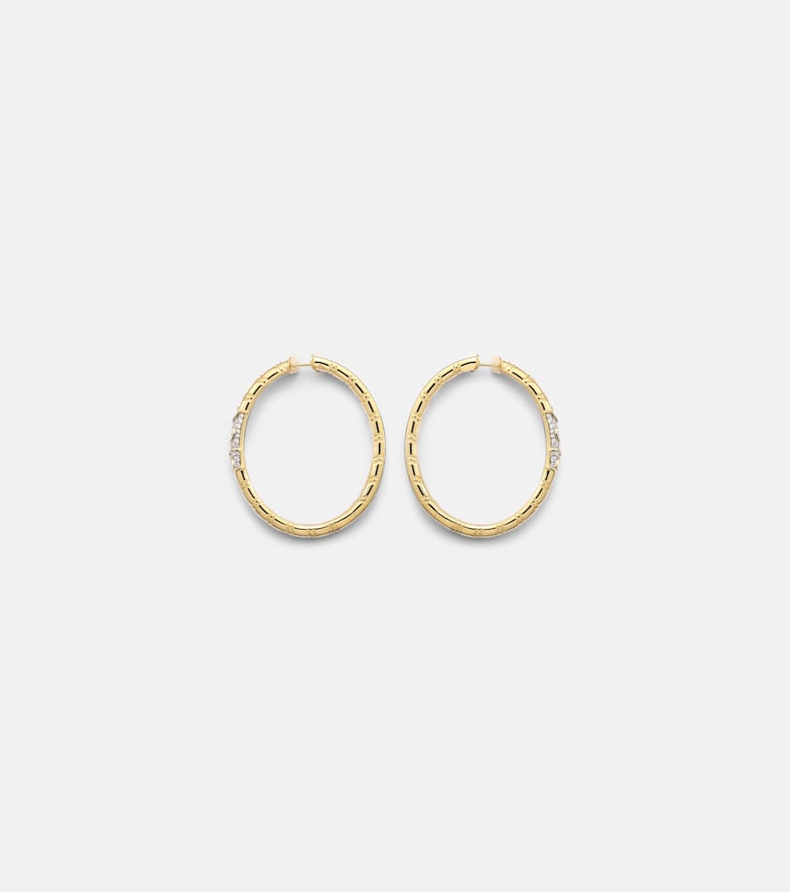 Ondine 18kt yellow gold hoop earrings with diamonds