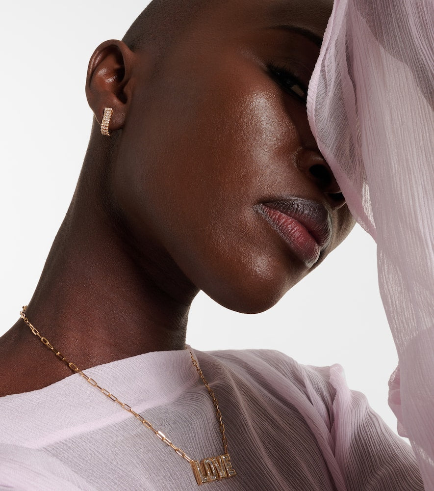 18kt gold hoop earrings with diamonds