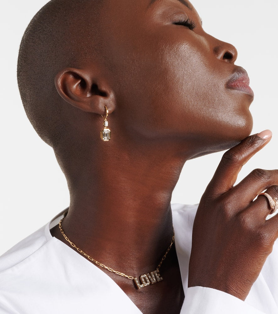 Illusion 18kt gold drop earrings with diamonds