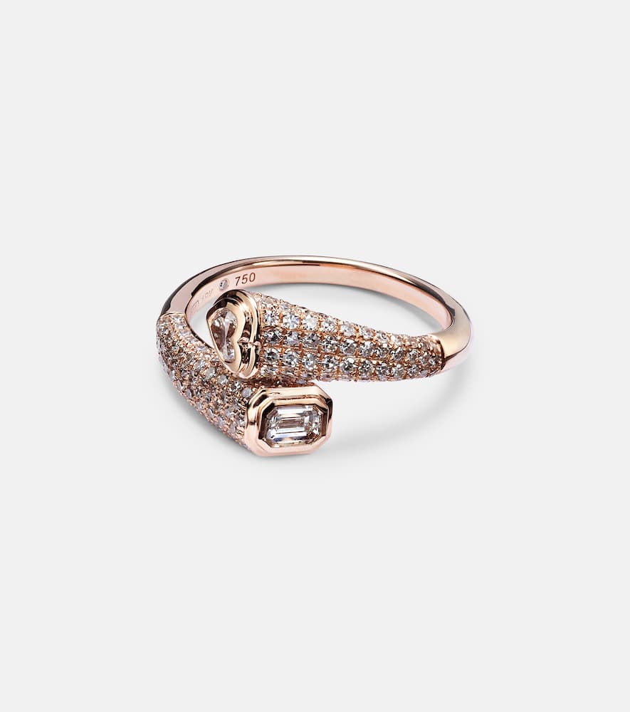 18kt rose gold ring with diamonds