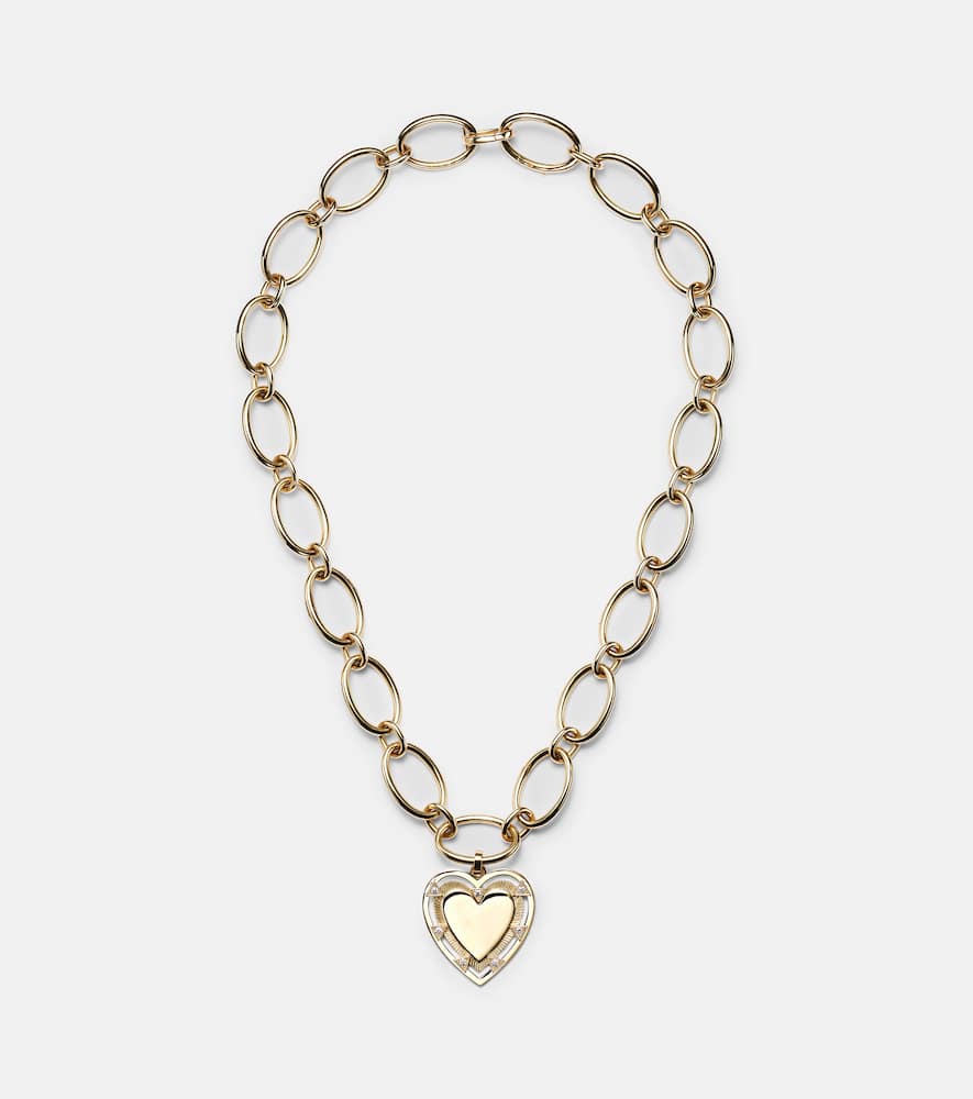 Love Heart Token 18kt gold pendant necklace with diamonds