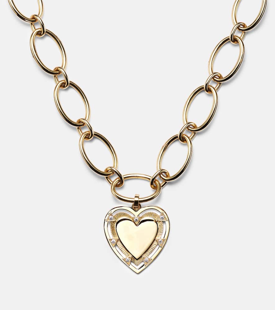Love Heart Token 18kt gold pendant necklace with diamonds