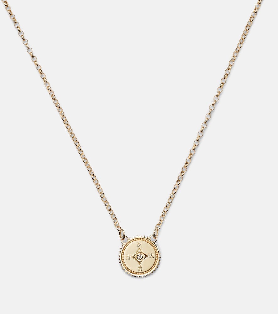 Internal Compass 18kt gold pendant necklace with diamond