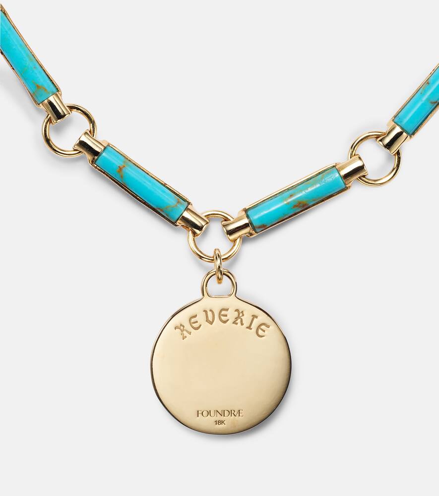 Reverie Element 18kt gold chain bracelet with turquoise and diamonds