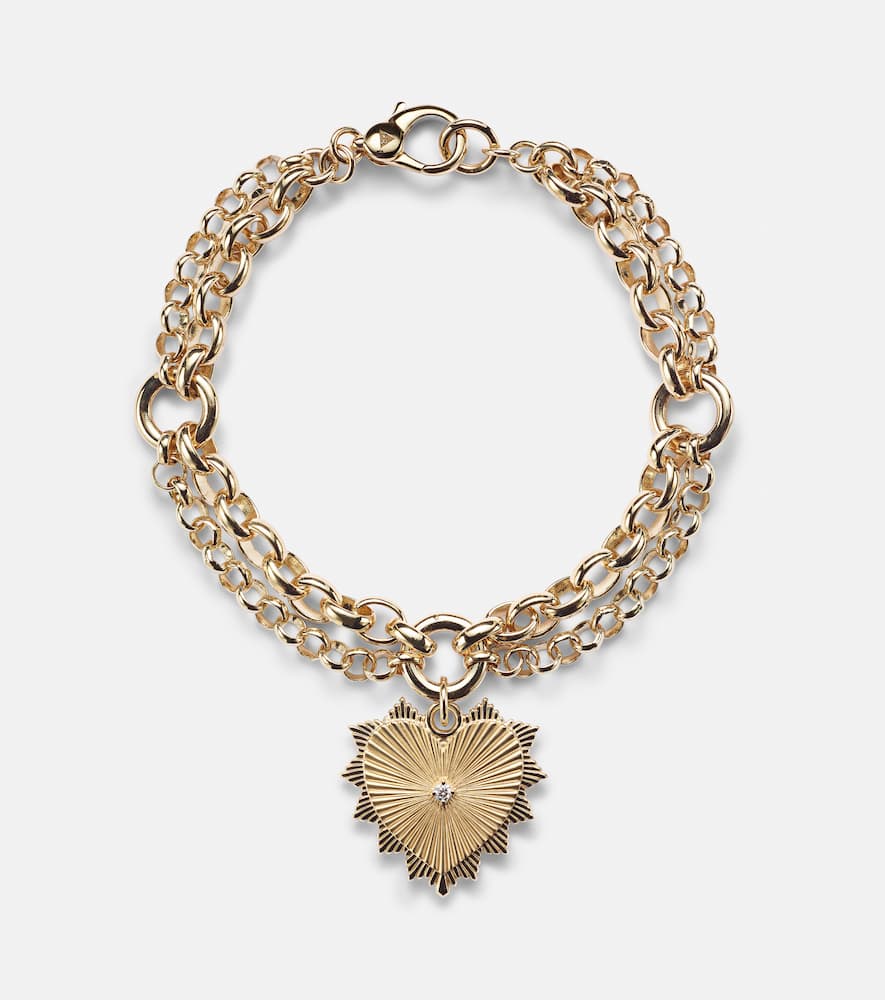True Love 18kt gold charm bracelet with diamond