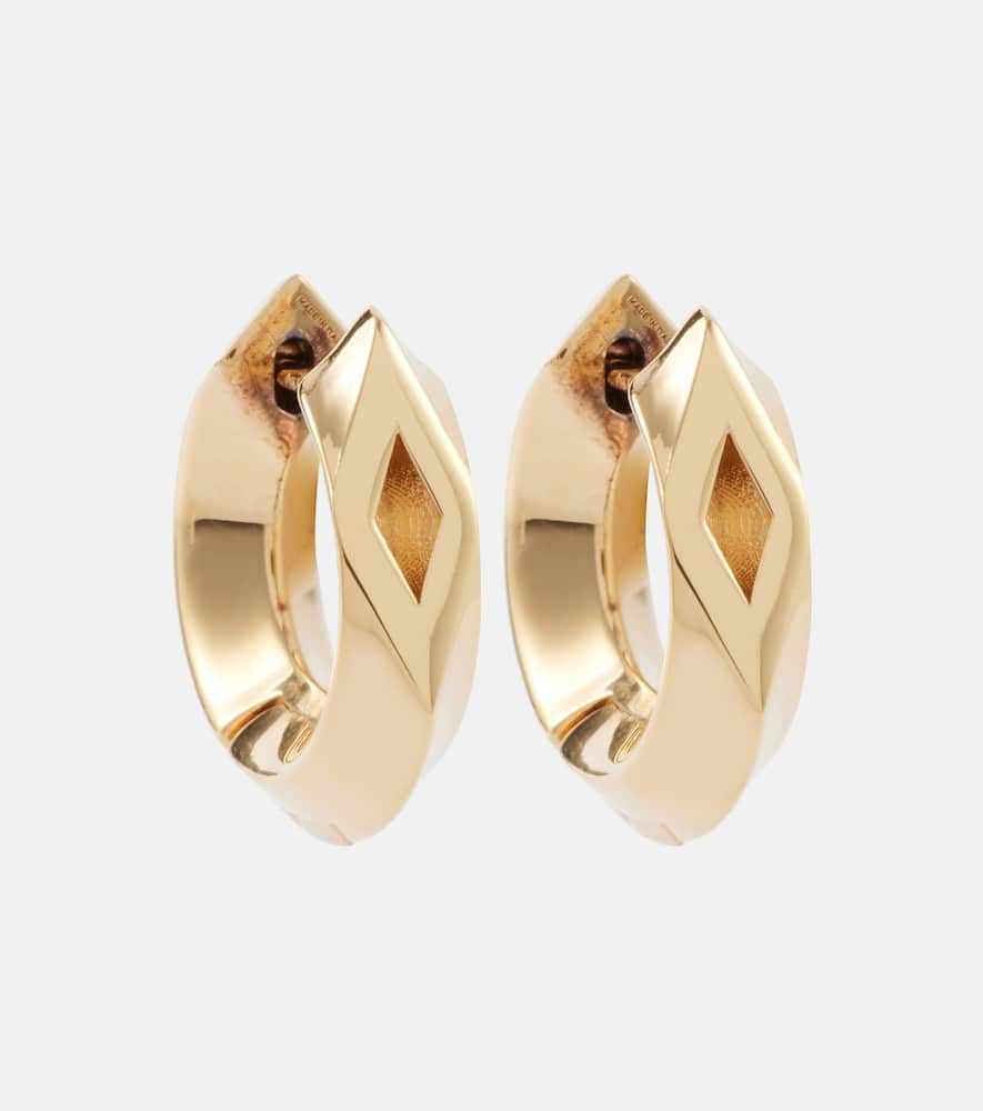 Hollow Small gold-plated sterling silver hoop earrings