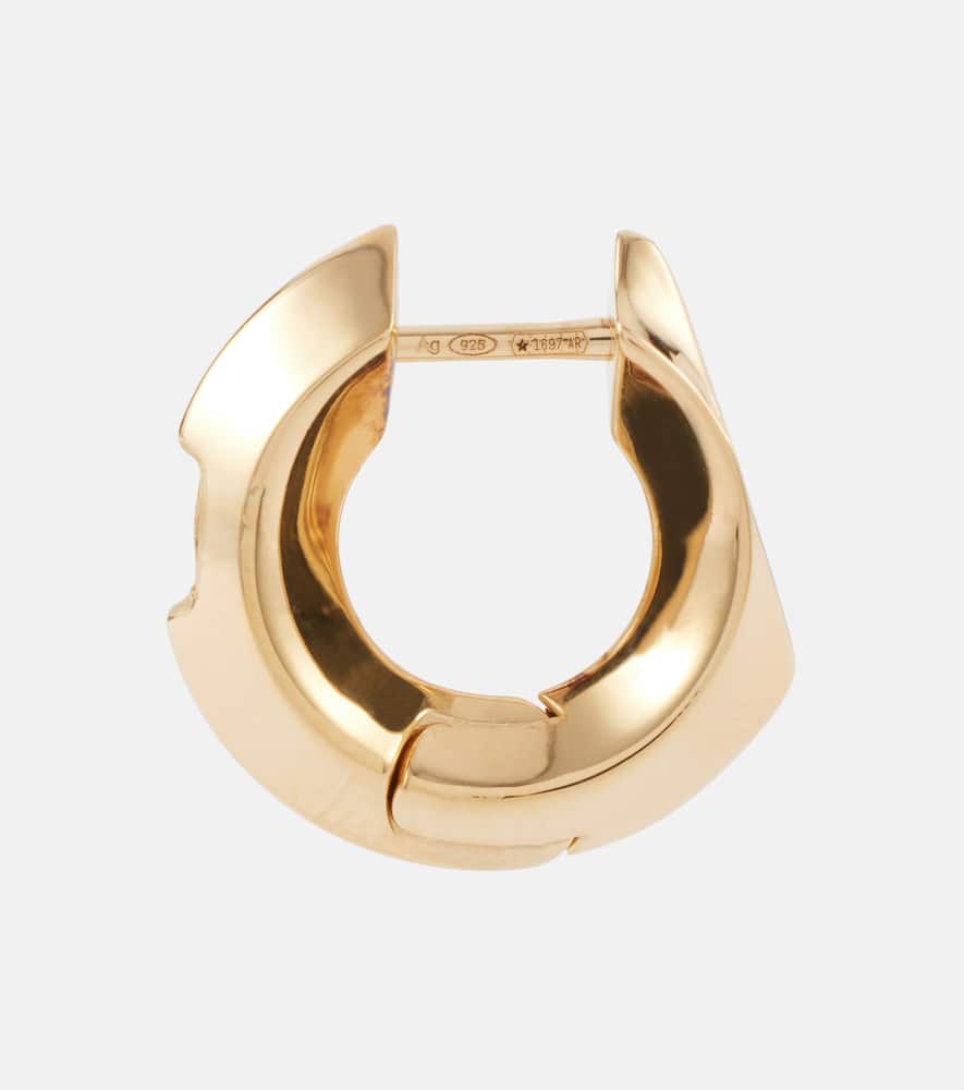 Hollow Small gold-plated sterling silver hoop earrings
