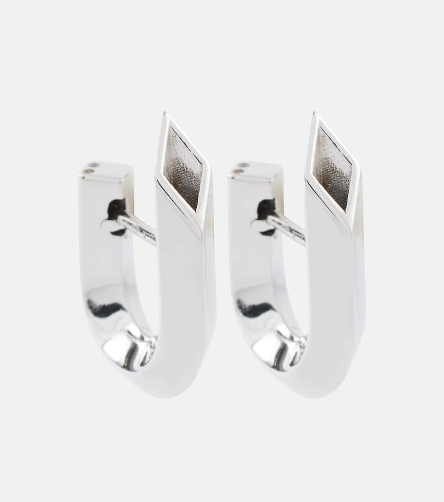 Hollow Spike sterling silver hoop earrings