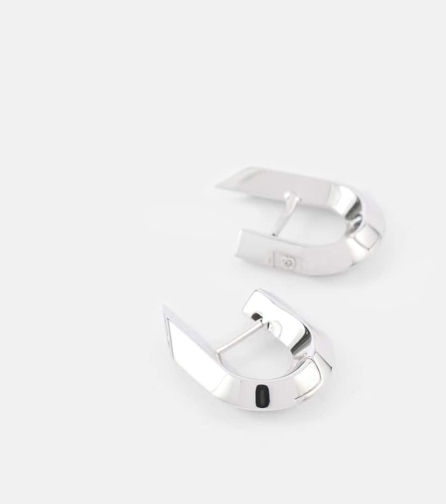 Hollow Spike sterling silver hoop earrings