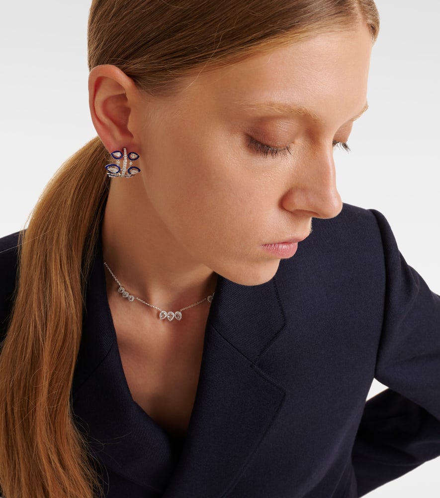 Tulip 18kt white gold earrings with diamonds